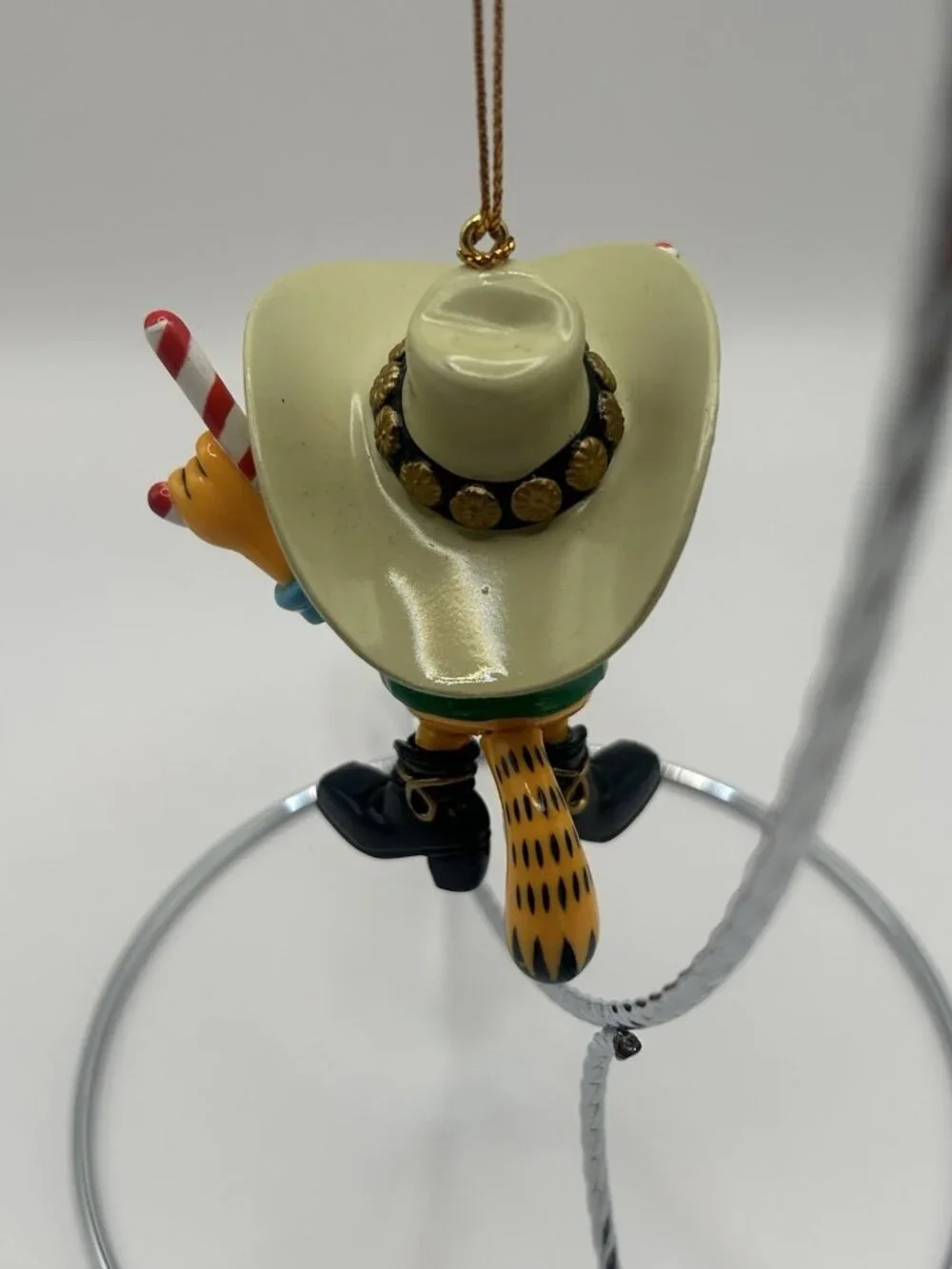 GARFIELD Ornament Trim-A-Tree Paws Christmas COWBOY Candy Cane Guns 1996 Vintage